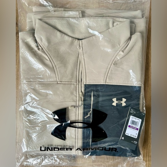 Men's Under Armour ColdGear Infrared Shield Softshell Khaki Jacket, Size XXL NEW - Picture 4 of 5